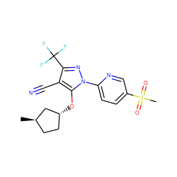 C[C@@H]1CC[C@@H](Oc2c(C#N)c(C(F)(F)F)nn2-c2ccc(S(C)(=O)=O)cn2)C1 ZINC000028570462