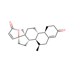 C[C@@H]1CC2=CC(=O)CC[C@@H]2[C@H]2CC[C@@]3(C)[C@@H](CC[C@@]34C=CC(=O)O4)[C@@H]21 ZINC000261150963