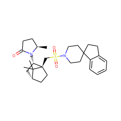 C[C@@H]1CCC(=O)N1[C@H]1C[C@H]2CC[C@]1(CS(=O)(=O)N1CCC3(CCc4ccccc43)CC1)C2(C)C ZINC000027320567