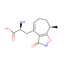 C[C@@H]1CCC=C(C[C@H](N)C(=O)O)c2c1o[nH]c2=O ZINC000042921909