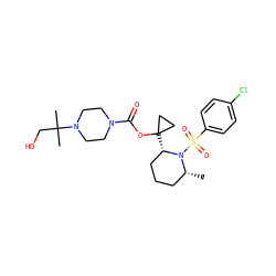 C[C@@H]1CCC[C@H](C2(OC(=O)N3CCN(C(C)(C)CO)CC3)CC2)N1S(=O)(=O)c1ccc(Cl)cc1 ZINC000028950676