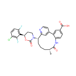 C[C@@H]1CCC[C@H](N2CC[C@H](c3c(F)ccc(Cl)c3F)OC2=O)c2cc(ccn2)-c2cc(C(=O)O)ccc2NC1=O ZINC000169710301