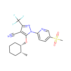 C[C@@H]1CCCC[C@@H]1Oc1c(C#N)c(C(F)(F)F)nn1-c1ccc(S(C)(=O)=O)cn1 ZINC000028569980