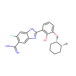 C[C@@H]1CCCC[C@@H]1Oc1cccc(-c2nc3cc(C(=N)N)c(F)cc3[nH]2)c1O ZINC000005890341