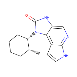 C[C@@H]1CCCC[C@@H]1n1c(=O)[nH]c2cnc3[nH]ccc3c21 ZINC000034808873