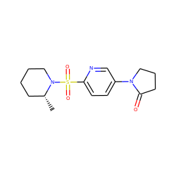 C[C@@H]1CCCCN1S(=O)(=O)c1ccc(N2CCCC2=O)cn1 ZINC000095589668