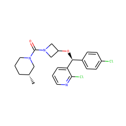 C[C@@H]1CCCN(C(=O)N2CC(O[C@@H](c3ccc(Cl)cc3)c3cccnc3Cl)C2)C1 ZINC000073293210