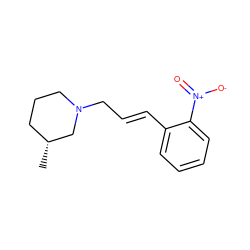 C[C@@H]1CCCN(C/C=C/c2ccccc2[N+](=O)[O-])C1 ZINC000004988352