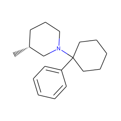 C[C@@H]1CCCN(C2(c3ccccc3)CCCCC2)C1 ZINC000006030870