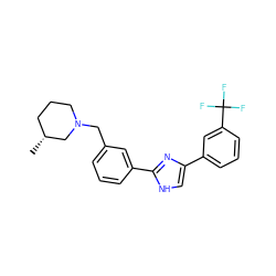 C[C@@H]1CCCN(Cc2cccc(-c3nc(-c4cccc(C(F)(F)F)c4)c[nH]3)c2)C1 ZINC000066157418