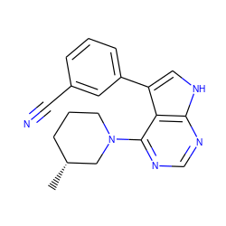 C[C@@H]1CCCN(c2ncnc3[nH]cc(-c4cccc(C#N)c4)c23)C1 ZINC000210710203