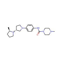 C[C@@H]1CCCN1[C@@H]1CCN(c2ccc(NC(=O)N3CCN(C)CC3)cc2)C1 ZINC000059260601