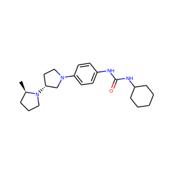 C[C@@H]1CCCN1[C@@H]1CCN(c2ccc(NC(=O)NC3CCCCC3)cc2)C1 ZINC000043204921