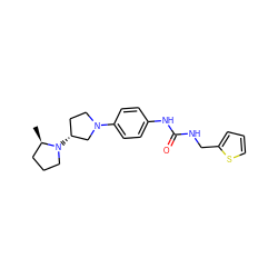 C[C@@H]1CCCN1[C@@H]1CCN(c2ccc(NC(=O)NCc3cccs3)cc2)C1 ZINC000043204917