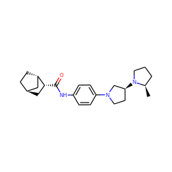 C[C@@H]1CCCN1[C@H]1CCN(c2ccc(NC(=O)[C@@H]3C[C@H]4CC[C@H]3C4)cc2)C1 ZINC000261129695