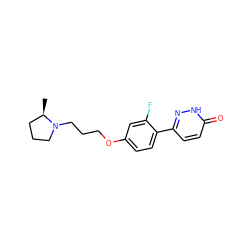 C[C@@H]1CCCN1CCCOc1ccc(-c2ccc(=O)[nH]n2)c(F)c1 ZINC000072118812