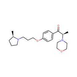 C[C@@H]1CCCN1CCCOc1ccc(C(=O)[C@@H](C)N2CCOCC2)cc1 ZINC000082153051