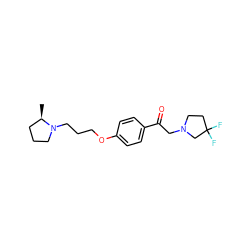 C[C@@H]1CCCN1CCCOc1ccc(C(=O)CN2CCC(F)(F)C2)cc1 ZINC000084671511