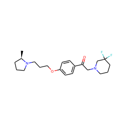 C[C@@H]1CCCN1CCCOc1ccc(C(=O)CN2CCCC(F)(F)C2)cc1 ZINC000084671510