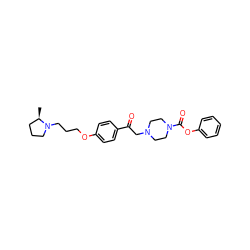 C[C@@H]1CCCN1CCCOc1ccc(C(=O)CN2CCN(C(=O)Oc3ccccc3)CC2)cc1 ZINC000068248159