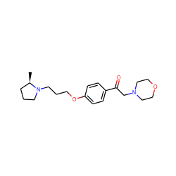 C[C@@H]1CCCN1CCCOc1ccc(C(=O)CN2CCOCC2)cc1 ZINC000068248154