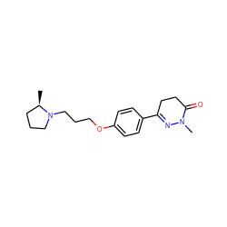 C[C@@H]1CCCN1CCCOc1ccc(C2=NN(C)C(=O)CC2)cc1 ZINC000073223310