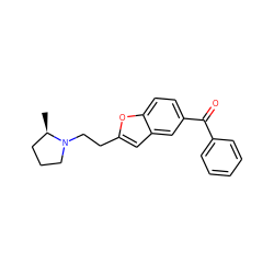 C[C@@H]1CCCN1CCc1cc2cc(C(=O)c3ccccc3)ccc2o1 ZINC000013606771