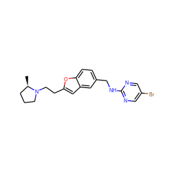 C[C@@H]1CCCN1CCc1cc2cc(CNc3ncc(Br)cn3)ccc2o1 ZINC000013674345