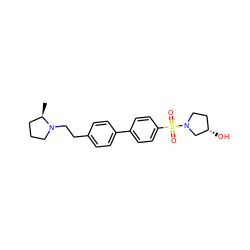 C[C@@H]1CCCN1CCc1ccc(-c2ccc(S(=O)(=O)N3CC[C@H](O)C3)cc2)cc1 ZINC000043071103