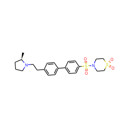 C[C@@H]1CCCN1CCc1ccc(-c2ccc(S(=O)(=O)N3CCS(=O)(=O)CC3)cc2)cc1 ZINC000043074947