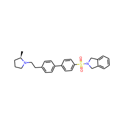 C[C@@H]1CCCN1CCc1ccc(-c2ccc(S(=O)(=O)N3Cc4ccccc4C3)cc2)cc1 ZINC000043071095