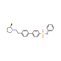 C[C@@H]1CCCN1CCc1ccc(-c2ccc(S(=O)(=O)Nc3ccccc3)cc2)cc1 ZINC000043060637