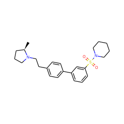 C[C@@H]1CCCN1CCc1ccc(-c2cccc(S(=O)(=O)N3CCCCC3)c2)cc1 ZINC000043017680