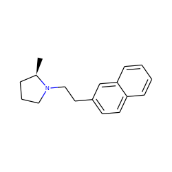 C[C@@H]1CCCN1CCc1ccc2ccccc2c1 ZINC000029130345