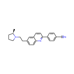 C[C@@H]1CCCN1CCc1ccc2nc(-c3ccc(C#N)cc3)ccc2c1 ZINC000049050127