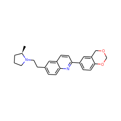 C[C@@H]1CCCN1CCc1ccc2nc(-c3ccc4c(c3)COCO4)ccc2c1 ZINC000038267579