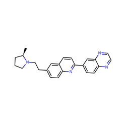 C[C@@H]1CCCN1CCc1ccc2nc(-c3ccc4nccnc4c3)ccc2c1 ZINC000035996501