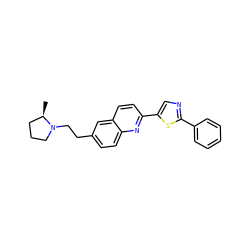 C[C@@H]1CCCN1CCc1ccc2nc(-c3cnc(-c4ccccc4)s3)ccc2c1 ZINC000035968200