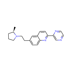 C[C@@H]1CCCN1CCc1ccc2nc(-c3cnccn3)ccc2c1 ZINC000014210669