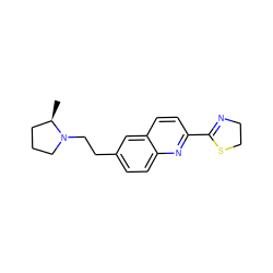 C[C@@H]1CCCN1CCc1ccc2nc(C3=NCCS3)ccc2c1 ZINC000038606947