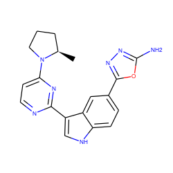 C[C@@H]1CCCN1c1ccnc(-c2c[nH]c3ccc(-c4nnc(N)o4)cc23)n1 ZINC000145432422