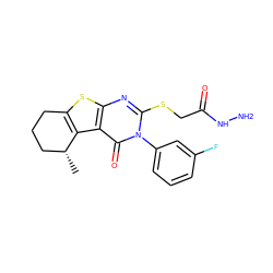 C[C@@H]1CCCc2sc3nc(SCC(=O)NN)n(-c4cccc(F)c4)c(=O)c3c21 ZINC000028353944