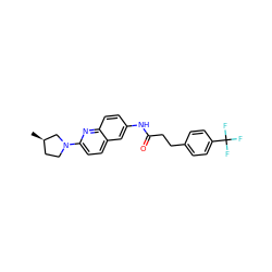 C[C@@H]1CCN(c2ccc3cc(NC(=O)CCc4ccc(C(F)(F)F)cc4)ccc3n2)C1 ZINC000036351865