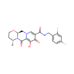 C[C@@H]1CCO[C@H]2Cn3cc(C(=O)NCc4ccc(F)cc4F)c(=O)c(O)c3C(=O)N21 ZINC000058581064