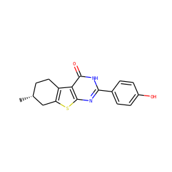 C[C@@H]1CCc2c(sc3nc(-c4ccc(O)cc4)[nH]c(=O)c23)C1 ZINC000046438339