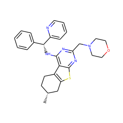 C[C@@H]1CCc2c(sc3nc(CN4CCOCC4)nc(N[C@H](c4ccccc4)c4ccccn4)c23)C1 ZINC000012557364