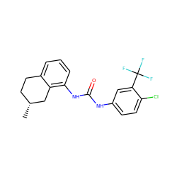 C[C@@H]1CCc2cccc(NC(=O)Nc3ccc(Cl)c(C(F)(F)F)c3)c2C1 ZINC000084602439