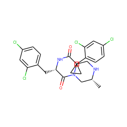 C[C@@H]1CN(C(=O)[C@H](Cc2ccc(Cl)cc2Cl)NC(=O)C2(c3ccc(Cl)cc3Cl)CC2)CCN1 ZINC000095553176