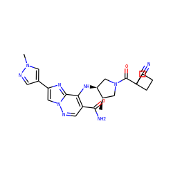 C[C@@H]1CN(C(=O)C2(C#N)CCC2)C[C@@H]1Nc1c(C(N)=O)cnn2cc(-c3cnn(C)c3)nc12 ZINC001772623966