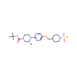 C[C@@H]1CN(C(=O)OC(C)(C)C)CCN1c1ncc(OCC2CCN(S(C)(=O)=O)CC2)cn1 ZINC000084671738